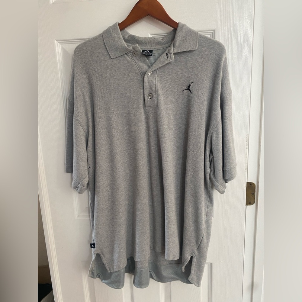 Jordan Gray Polo Shirt with Jumpman Logo